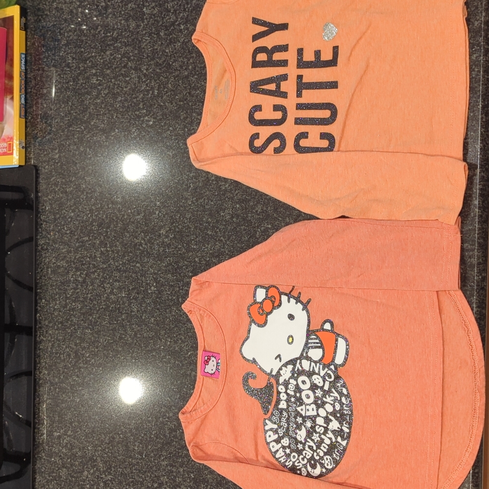 Two Long Sleeve Halloween Tshirts, Size 4